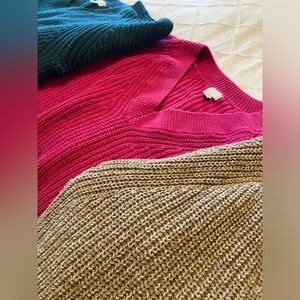 ONE PRICE FOR SET OF THREE SWEATERS INCLUDED
